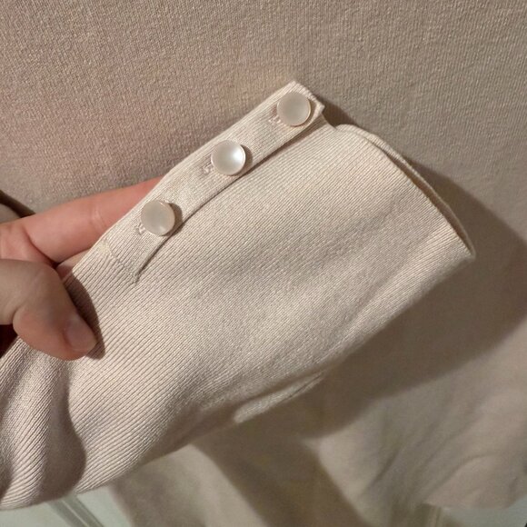 Talbots pink 3/4 sleeve sweater with scallop details, medium - Picture 3 of 5